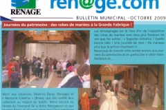 LA MAIRIE DE RENAGE ORGANISATRICE DES JOURNEES DU PATRIMOINE EN FAIT LA PUB SUR LE BULLETIN MUNICIPAL